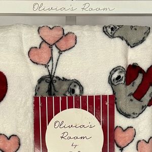 Valentine Sloth throw blanket